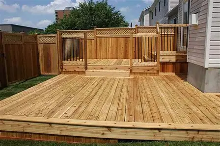 A natural wood deck, an example of a delicate surface